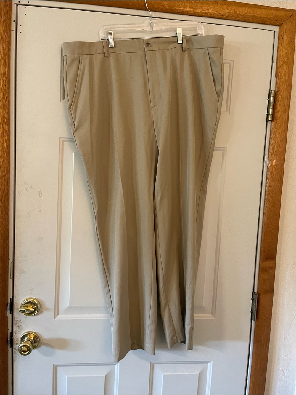 Greg Norman Pants Men 42/30 Tan Performance Golf Trousers